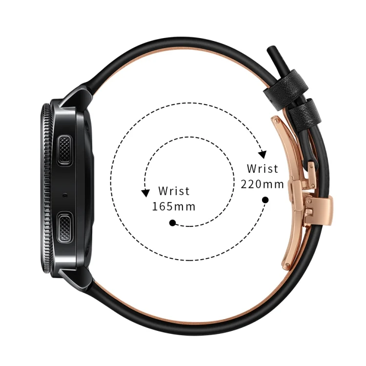 SYA001048301A_4.webp 22mm For Huawei Watch GT2e / GT2 46mm Leather Butterfly Buckle Strap Rose Gold Buckle - Image 6