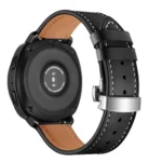 22mm For Huawei Watch GT2e / GT2 46mm Leather Butterfly Buckle Strap Silver Buckle