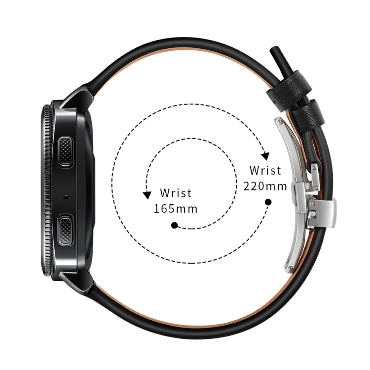 SYA001048401A_3.webp 22mm For Huawei Watch GT2e / GT2 46mm Leather Butterfly Buckle Strap Silver Buckle - Image 5