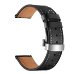 22mm For Huawei Watch GT2e / GT2 46mm Leather Butterfly Buckle Strap Silver Buckle - Image 7