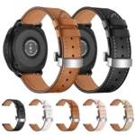 22mm For Huawei Watch GT2e / GT2 46mm Leather Butterfly Buckle Strap Silver Buckle - Image 2