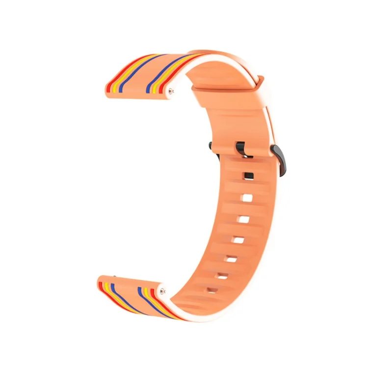 SYA001096901A_3.webp 20mm For Huami Amazfit GTS / Samsung Galaxy Watch Active 2 / Huawei Watch GT2 42MM Striped Silicone Strap - Image 5