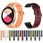 20mm For Huami Amazfit GTS / Samsung Galaxy Watch Active 2 / Huawei Watch GT2 42MM Striped Silicone Strap - Image 2