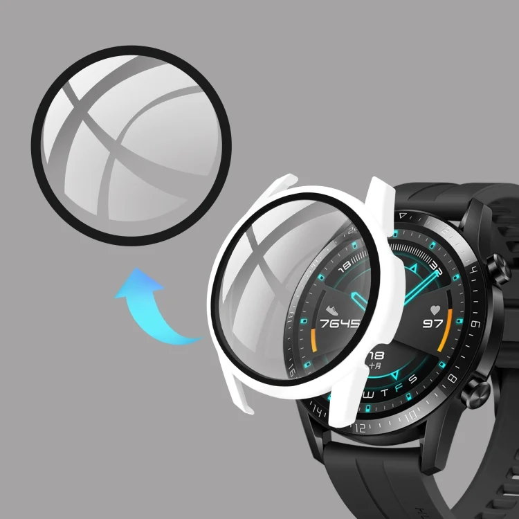 SYA001102901A_2.webp For Huawei watch GT2 46MM oil-injected PC Shell +9H Tempered Glass Film Integrated Protective Shell - Image 3