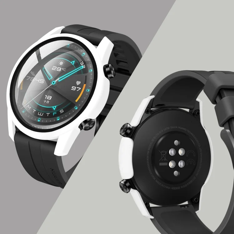 SYA001102901A_3.webp For Huawei watch GT2 46MM oil-injected PC Shell +9H Tempered Glass Film Integrated Protective Shell - Image 4