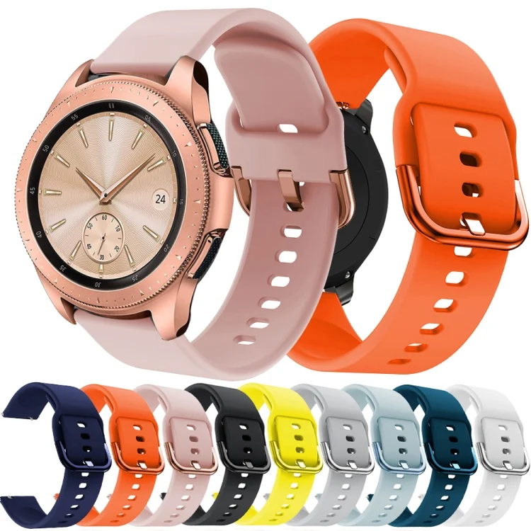 SYA001105001A_3.webp 20mm For Huawei Watch GT2 42MM / Amazfit BipS 2 Youth Version Universal Color Buckle Silicone Strap - Image 4