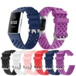 For Fitbit Charge 3 / 4 Hollow Square Silicone Strap Replacement Wristband - Image 7