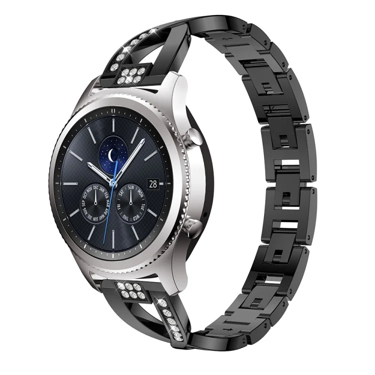 SYA00130101A_1.webp X-shaped Diamond-studded Solid Stainless Steel Wrist Strap Watch Band for Samsung Gear S3 - Image 3