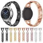 X-shaped Diamond-studded Solid Stainless Steel Wrist Strap Watch Band for Samsung Gear S3 - Image 2