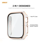 ENKAY Hat-Prince Full Coverage Electroplated PC Case + Tempered Glass Protector for Apple Watch Series 6 / 5 / 4 / SE 44mm - Image 2