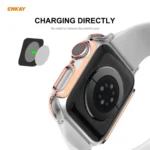 ENKAY Hat-Prince Full Coverage Electroplated PC Case + Tempered Glass Protector for Apple Watch Series 6 / 5 / 4 / SE 44mm - Image 4