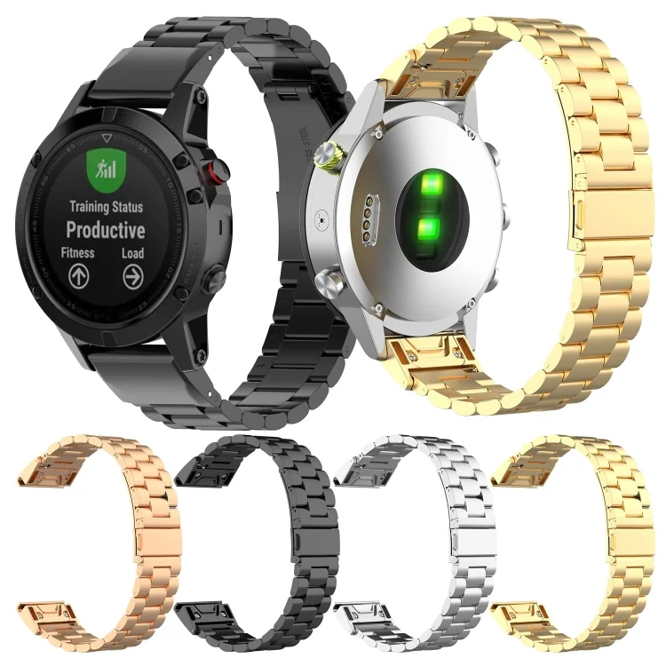 SYA001472101_B4.webp For Garmin Fenix5/Forerunner935/Garmin Approach S60 Stainless Steel Three Strains Of Metal Replacement Quick Release Strap - Image 5