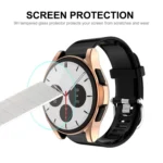 ENKAY For Samsung Galaxy Watch4 Classic 42mm ENKAY Hat-Prince Full Coverage Electroplate Soft Case TPU HD Clear Cover + Tempered Glass Protector - Image 5