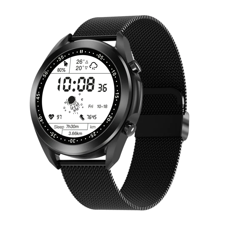 DW95 1.28 inch Color Screen Smart Watch, IP67 Waterproof,Steel Watchband,Support Bluetooth Call/Heart Rate Monitoring/Blood Pressure Monitoring/Blood Oxygen Monitoring/Sleep Monitoring