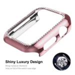 ENKAY Hat-Prince Electroplate PC Diamond Watch Case + Full Coverage Curved PET Screen Protector Film For Apple Watch Series 7 41mm - Image 2
