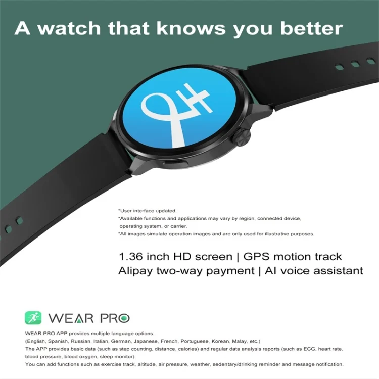 SYA001717801_B4.webp DT4 1.36 inch Silicone Watchband Color Screen Smart Watch - Image 5