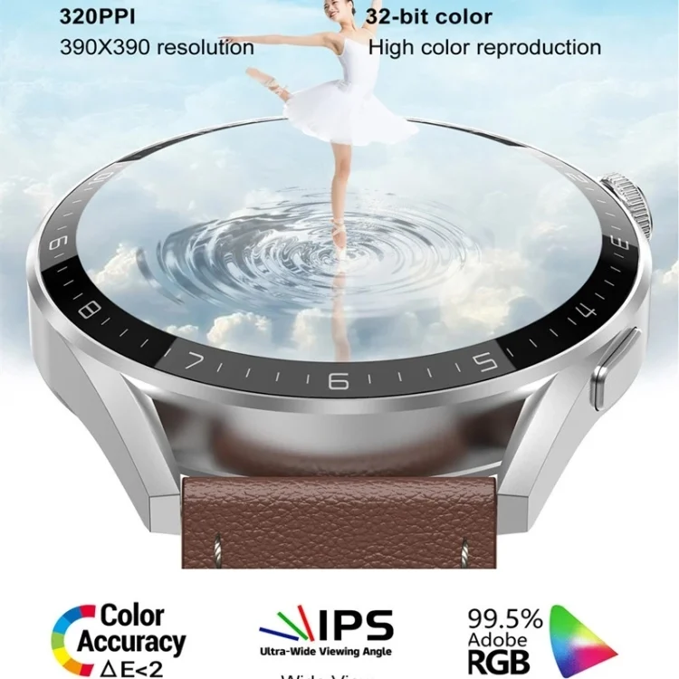 SYA001722501_B2.webp DT3 Mini 1.19 inch Leather Watchband Color Screen Smart Watch - Image 3