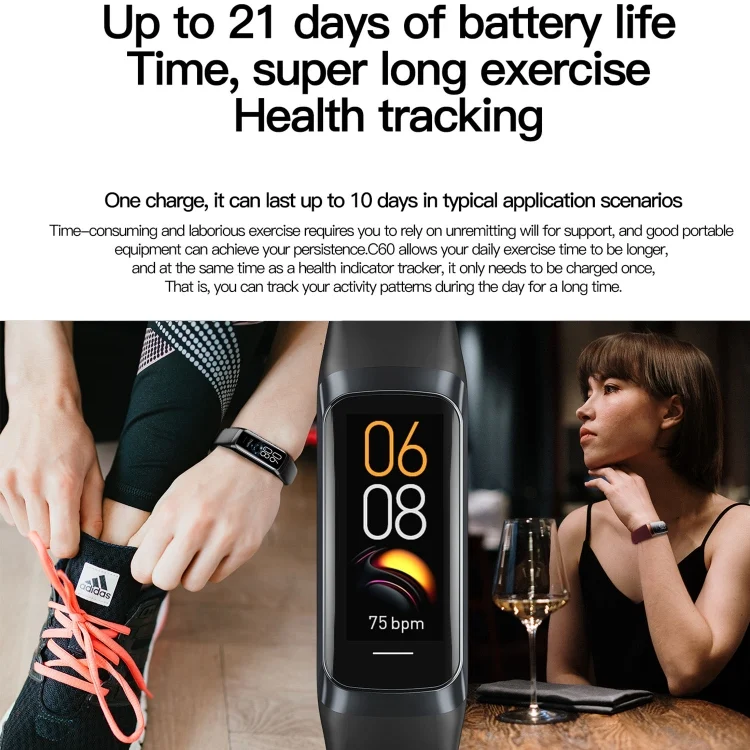 SYA001729901_B3.webp C60 IP67 Waterproof 1.1 inch Smart Fitness Band - Image 4