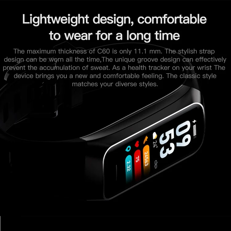 SYA001729901_B7.webp C60 IP67 Waterproof 1.1 inch Smart Fitness Band - Image 8