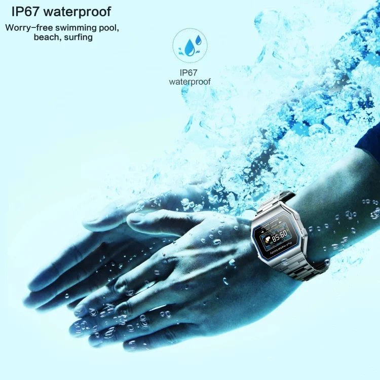 SYA001732501_B4.webp KW18  IP67 0.96 inch Steel Watchband Color Screen Smart Watch - Image 5