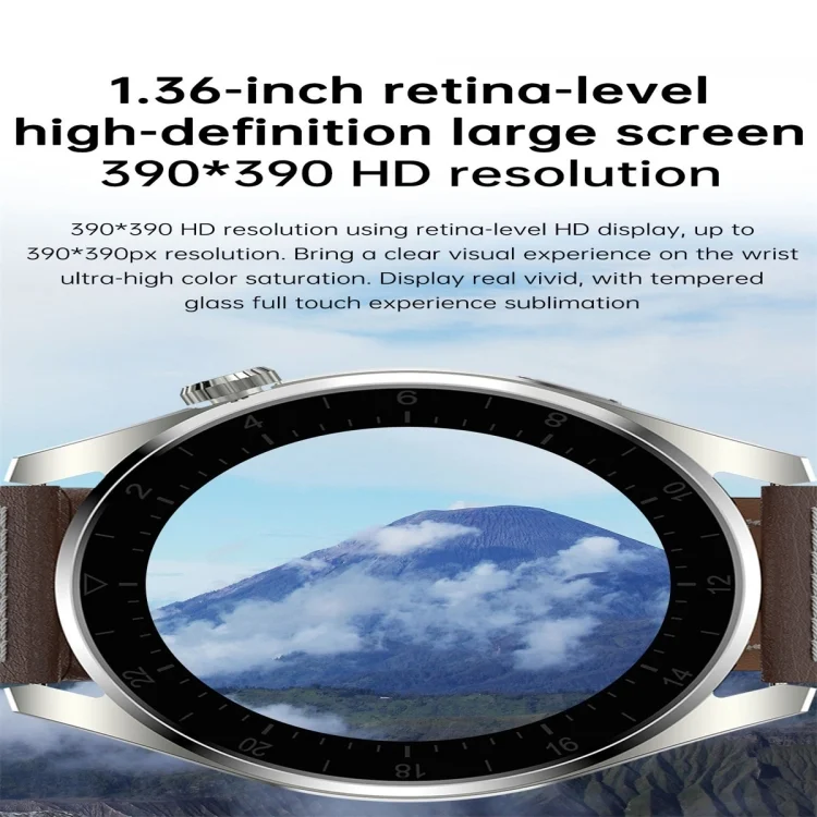 SYA001733001_B2.webp T3 IP68 1.36 inch Leather Watchband Color Screen Smart Watch - Image 3