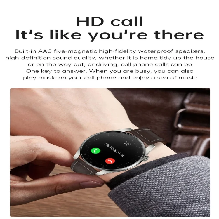 SYA001733001_B3.webp T3 IP68 1.36 inch Leather Watchband Color Screen Smart Watch - Image 4
