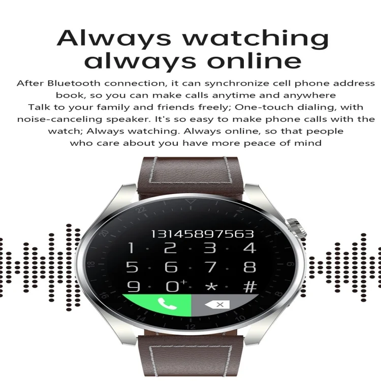 SYA001733001_B4.webp T3 IP68 1.36 inch Leather Watchband Color Screen Smart Watch - Image 5