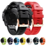 20mm Rose Gold Buckle Silicone Strap - Image 2