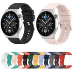 Protruding Head Silver Buckle Silicone Watch Band - Image 2