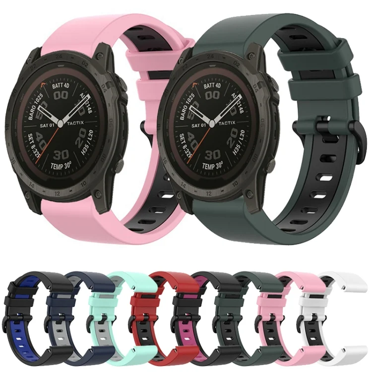 SYA001854103_B1.webp 26mm Silicone Sports Two-Color Watch Band - Image 2