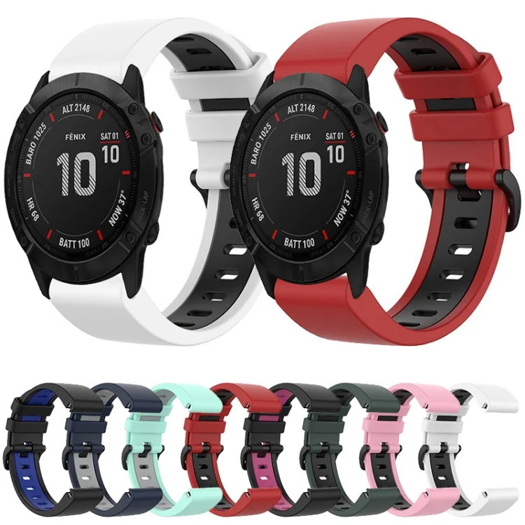 SYA001854105_B1.webp 26mm Silicone Sports Two-Color Watch Band - Image 2