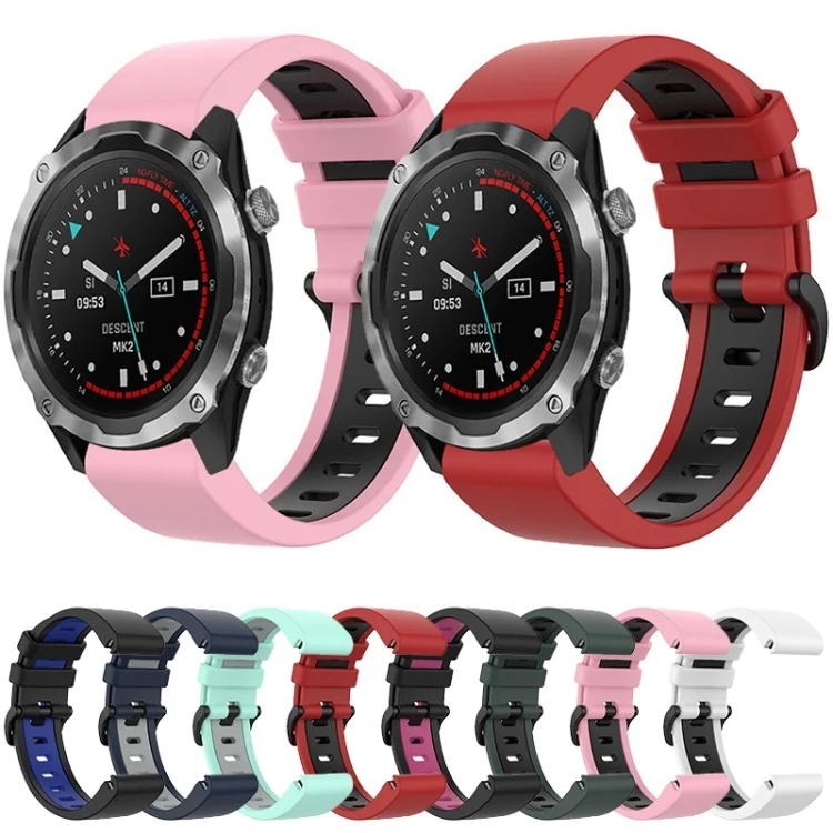 SYA001854111_B1.webp 26mm Silicone Sports Two-Color Watch Band - Image 2
