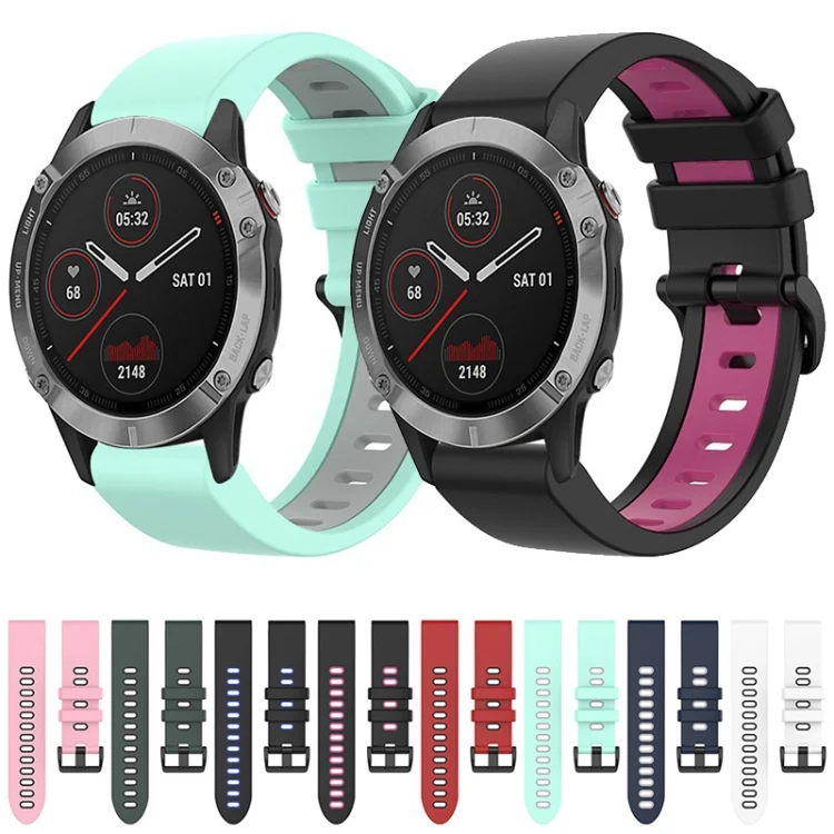 SYA001854207_B1.webp 22mm Silicone Sports Two-Color Watch Band - Image 2