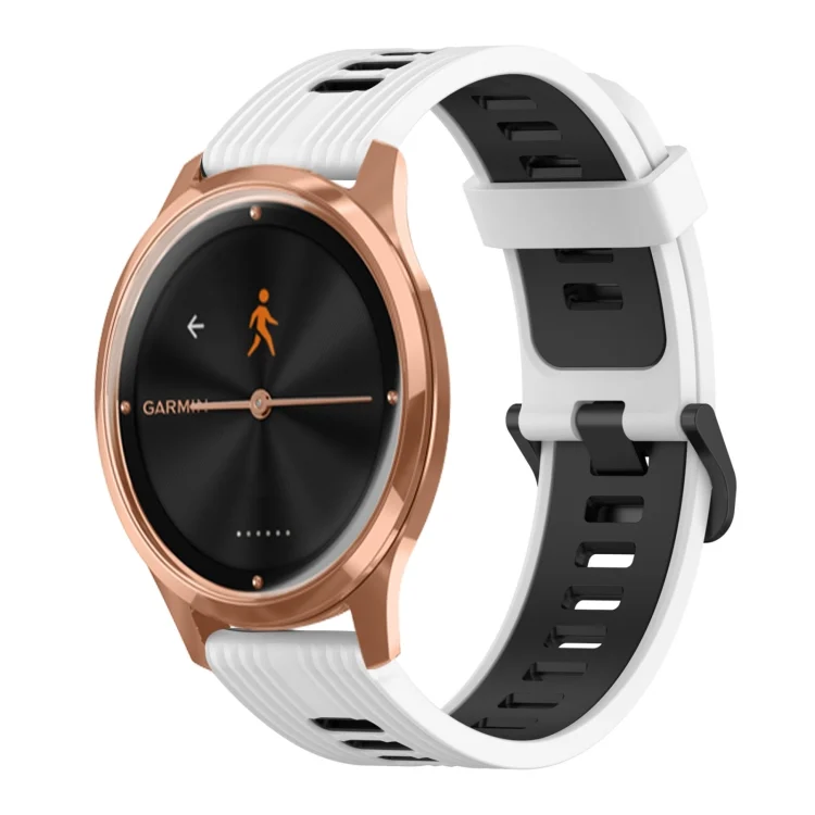 20mm Vertical Pattern Two-Color Silicone Watch Band
