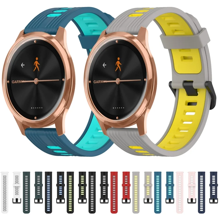 SYA001854501_B1.webp 20mm Vertical Pattern Two-Color Silicone Watch Band - Image 2