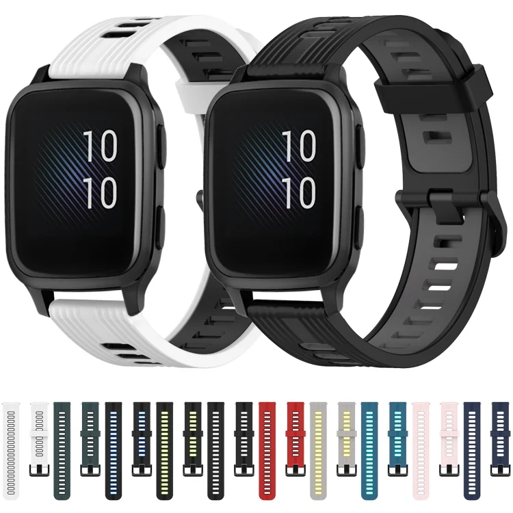 SYA001854503_B1.webp 20mm Vertical Pattern Two-Color Silicone Watch Band - Image 2