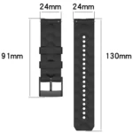 24mm Football Pattern Silicone Solid Color Watch Band - Image 3