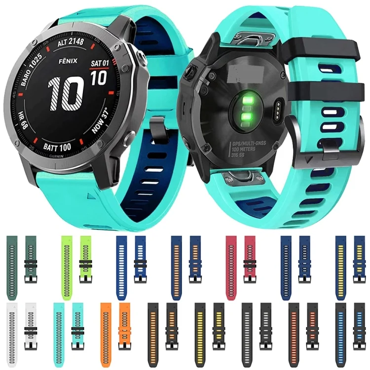 SYA001875002_B1.webp 26mm Silicone Sports Two-Color Watch Band - Image 2