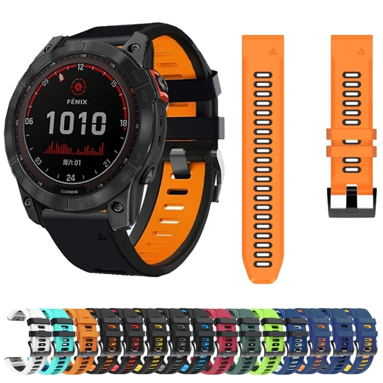 SYA001875002_B2.webp 26mm Silicone Sports Two-Color Watch Band - Image 3