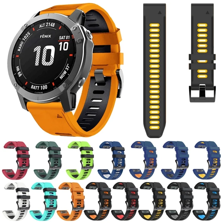 SYA001875004_B1.webp 26mm Silicone Sports Two-Color Watch Band - Image 2