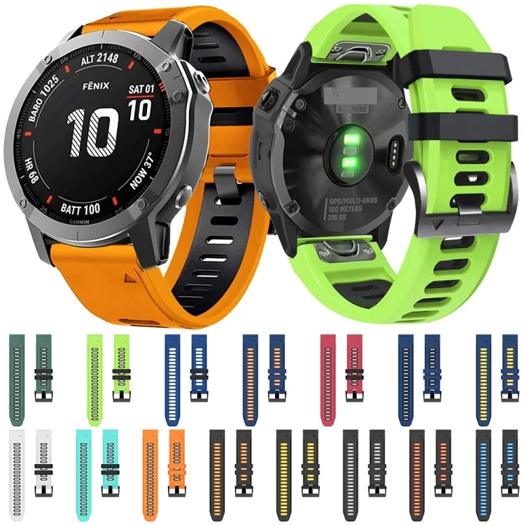 SYA001875005_B1.webp 26mm Silicone Sports Two-Color Watch Band - Image 2