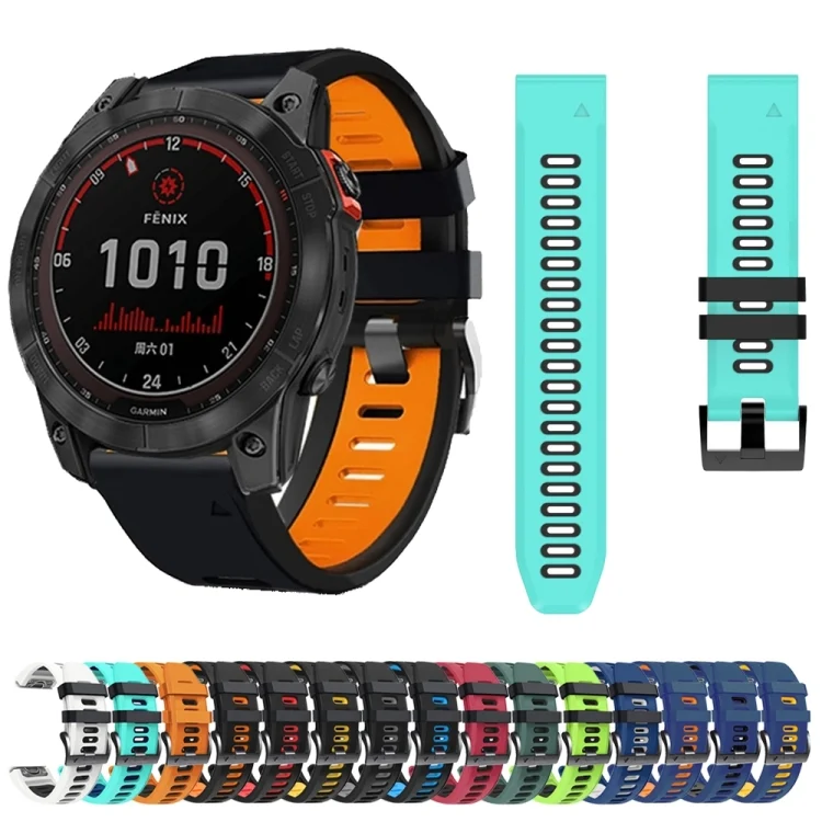 SYA001875005_B2.webp 26mm Silicone Sports Two-Color Watch Band - Image 3