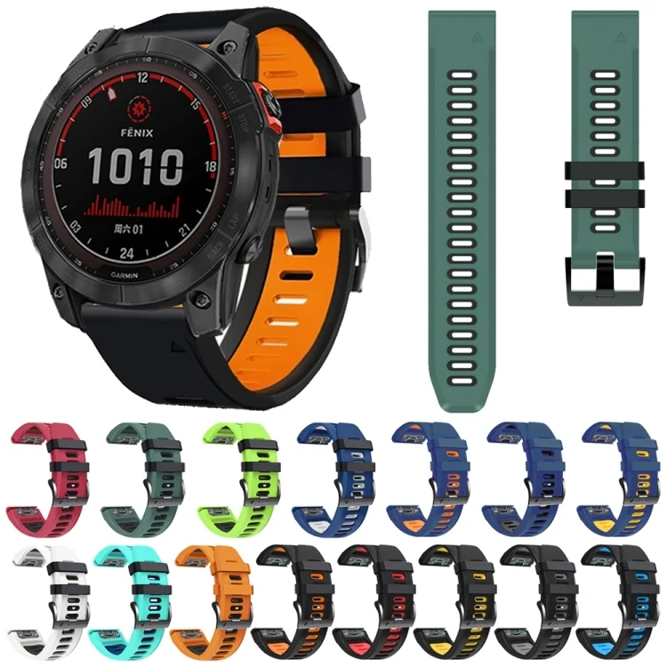 SYA001875007_B1.webp 26mm Silicone Sports Two-Color Watch Band - Image 2