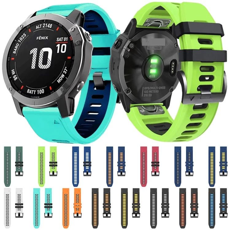 SYA001875008_B1.webp 26mm Silicone Sports Two-Color Watch Band - Image 2
