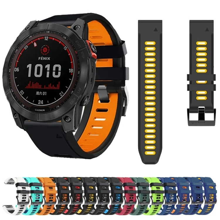 SYA001875008_B2.webp 26mm Silicone Sports Two-Color Watch Band - Image 3