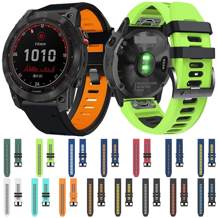 SYA001875011_B1.webp 26mm Silicone Sports Two-Color Watch Band - Image 2