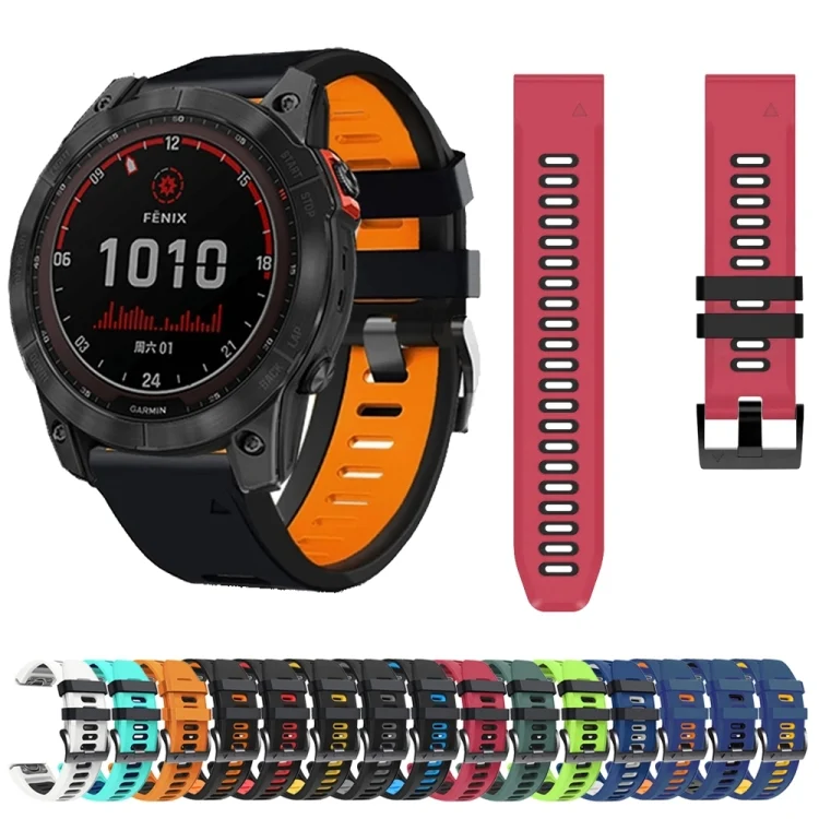 SYA001875011_B2.webp 26mm Silicone Sports Two-Color Watch Band - Image 3