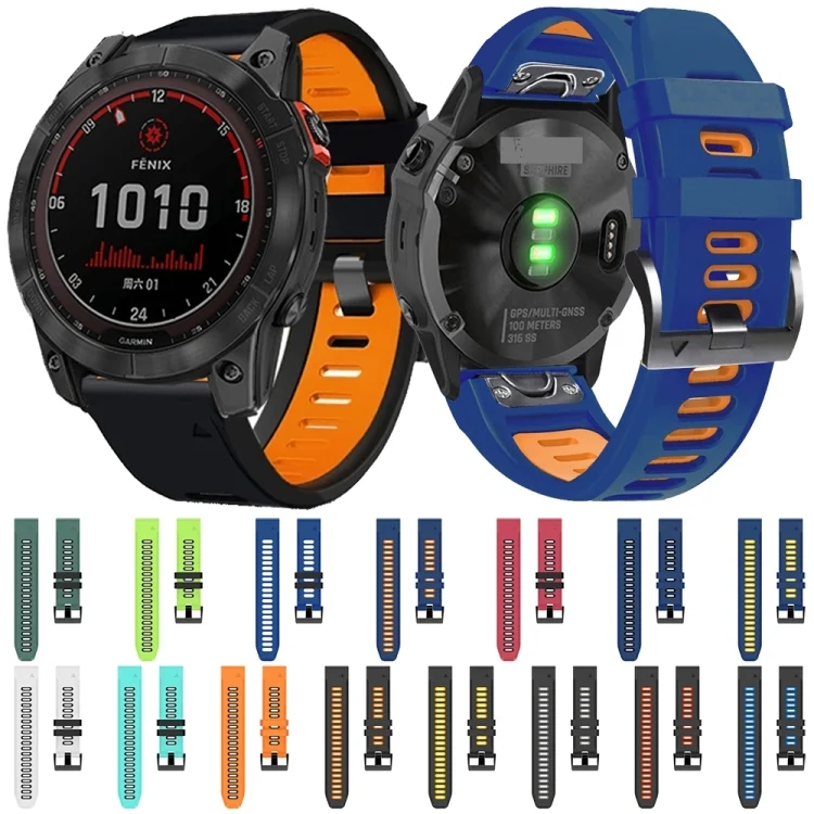SYA001875012_B2.webp 26mm Silicone Sports Two-Color Watch Band - Image 3
