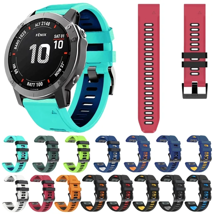 SYA001875101_B1.webp 22mm Silicone Sports Two-Color Watch Band - Image 2
