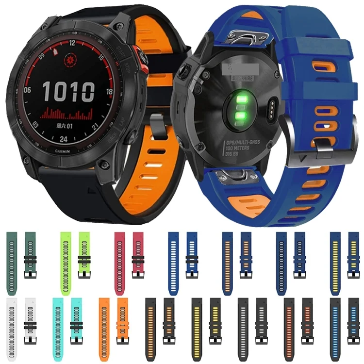 SYA001875102_B1.webp 22mm Silicone Sports Two-Color Watch Band - Image 2